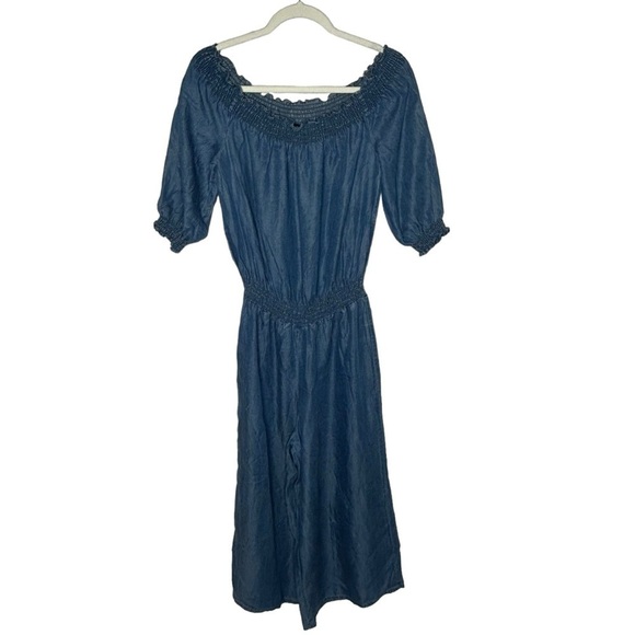 Walter Baker Chambray Wide Leg Off Shoulder Jumpsuit NWT - Picture 2 of 12